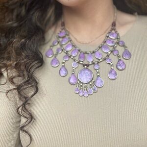 Vintage Purple Statement Necklace